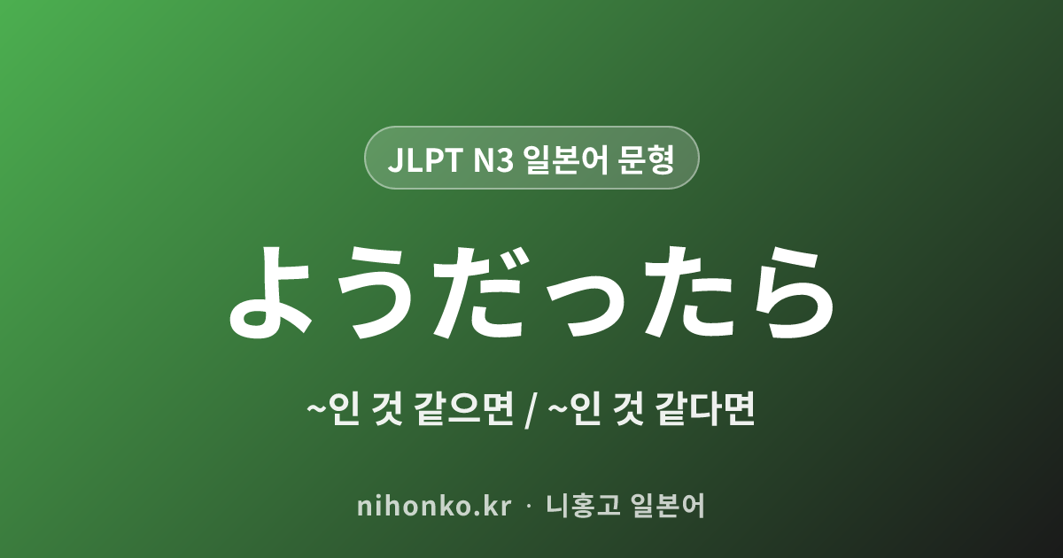 ようだったら - JLPT N3 일본어 문법 문형
