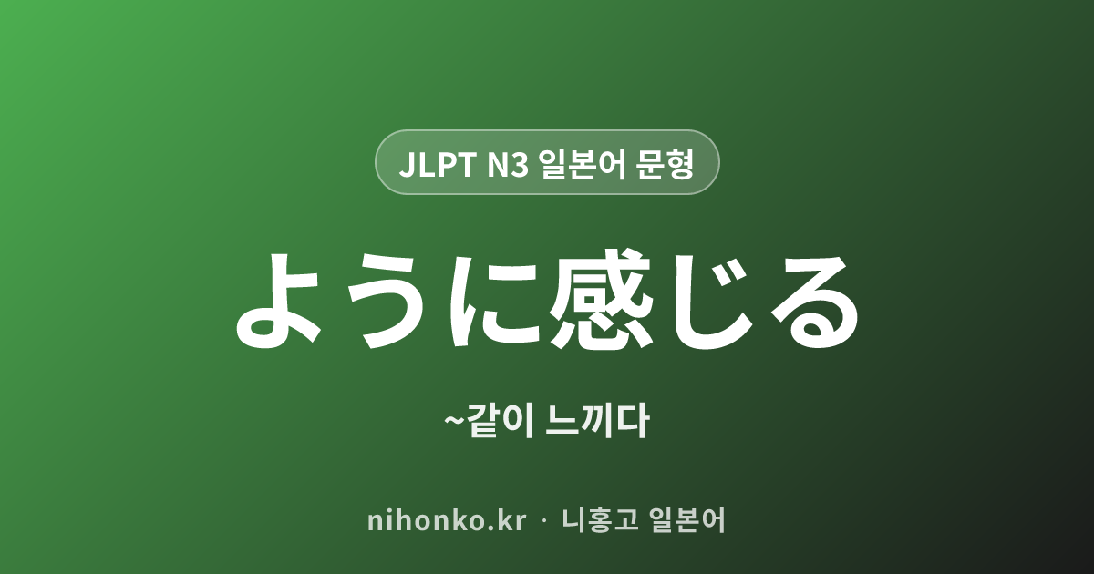 ように感じる - JLPT N3 일본어 문법 문형
