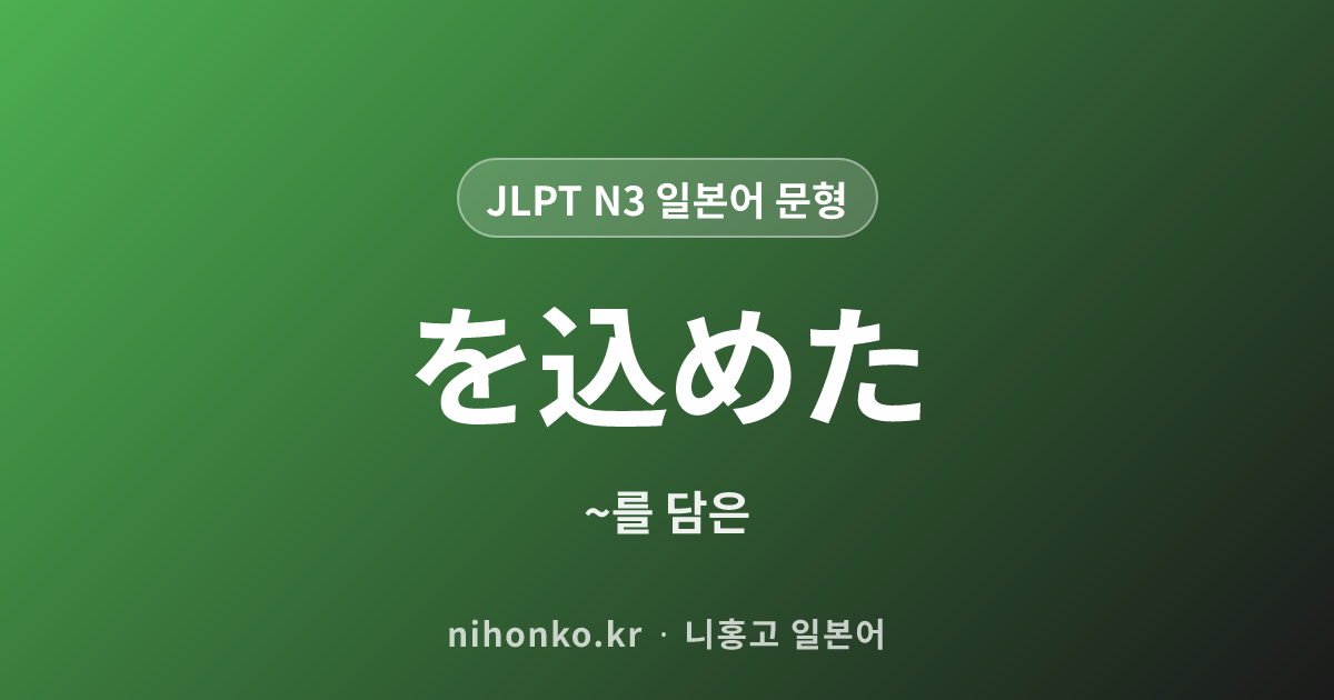 を込めた - JLPT N3 일본어 문법 문형