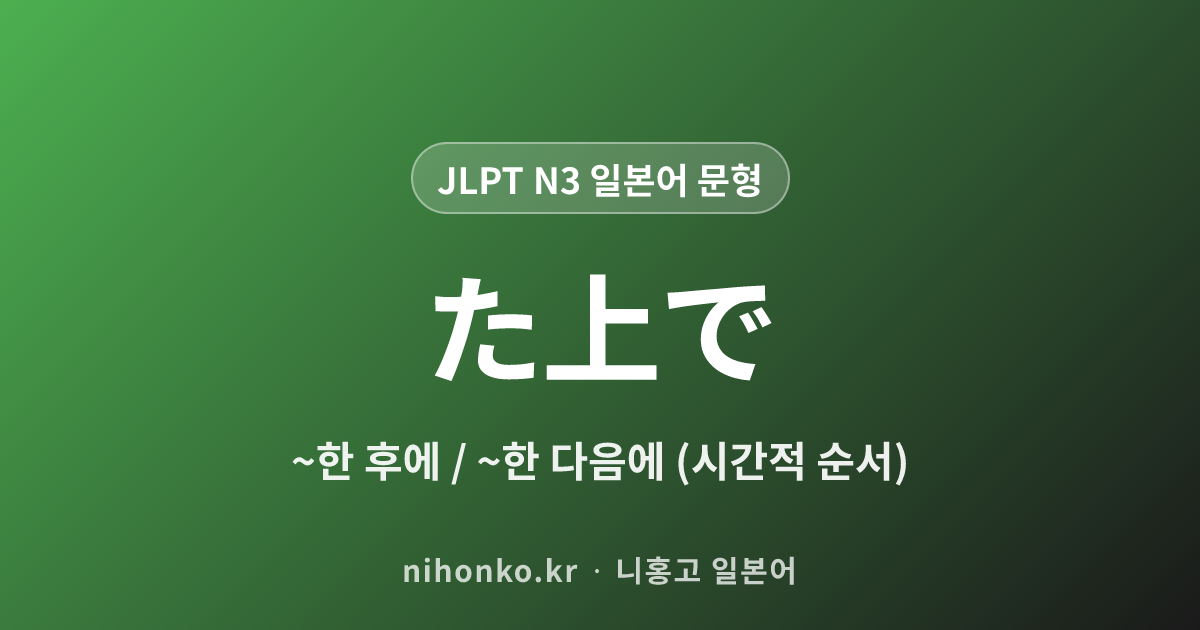 〜た上で - JLPT N3 일본어 문법 문형