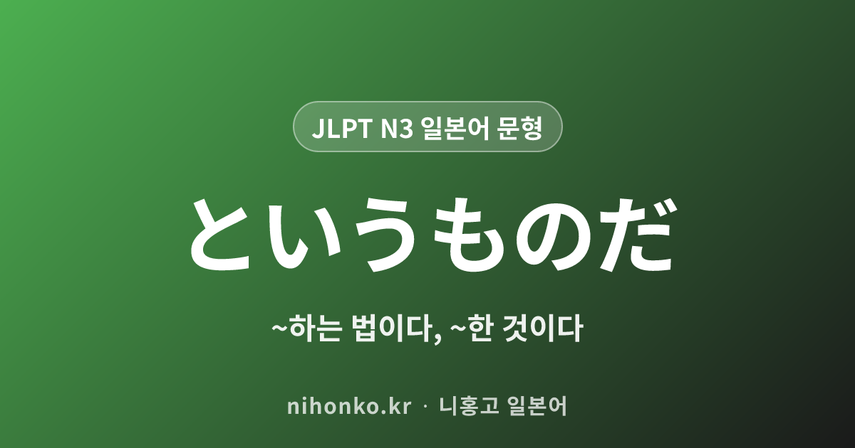 というものだ - JLPT N3 일본어 문법 문형