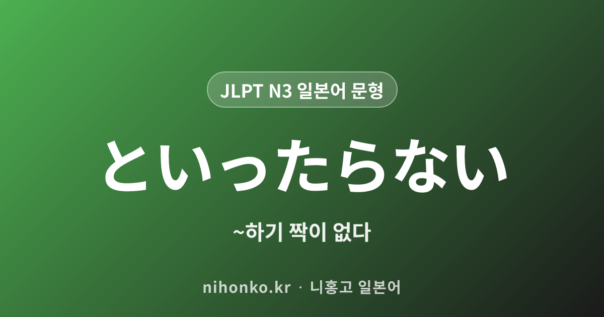 といったらない - JLPT N3 일본어 문법 문형