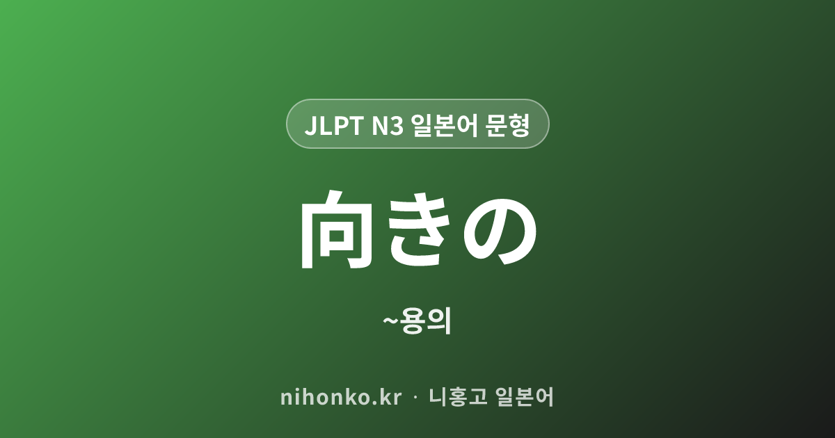 向きの - JLPT N3 일본어 문법 문형