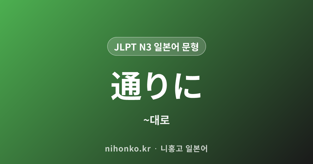 通りに - JLPT N3 일본어 문법 문형