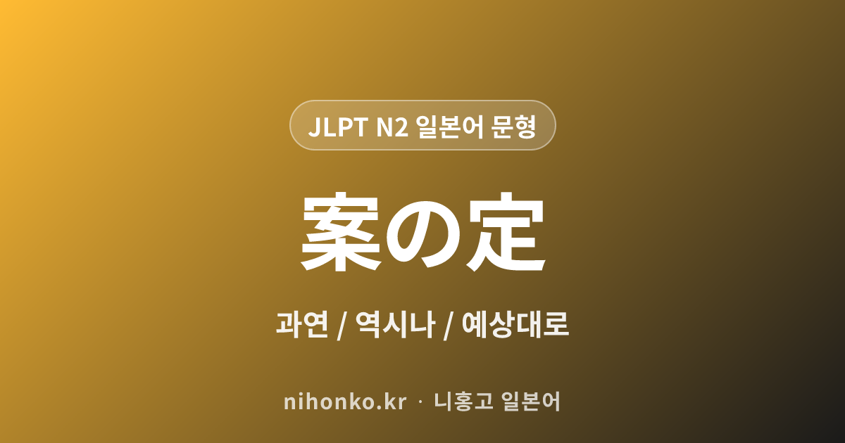 案の定 - JLPT N2 일본어 문법 문형