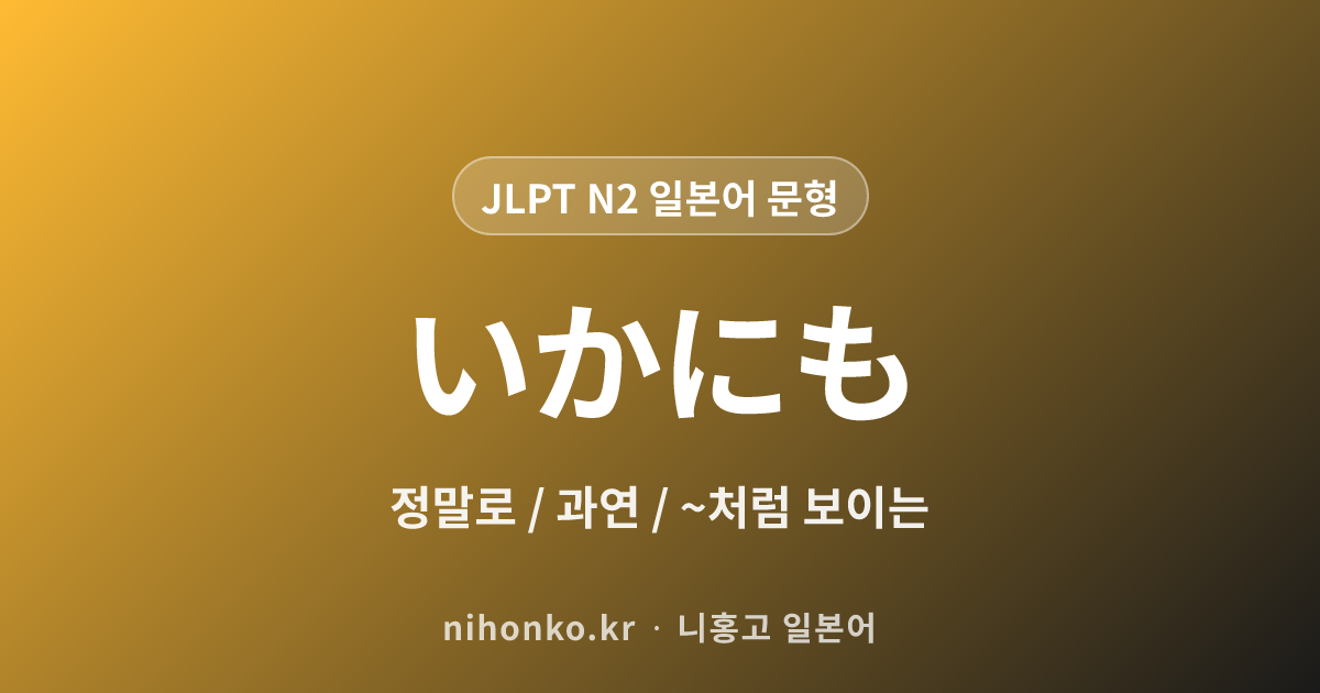 いかにも - JLPT N2 일본어 문법 문형