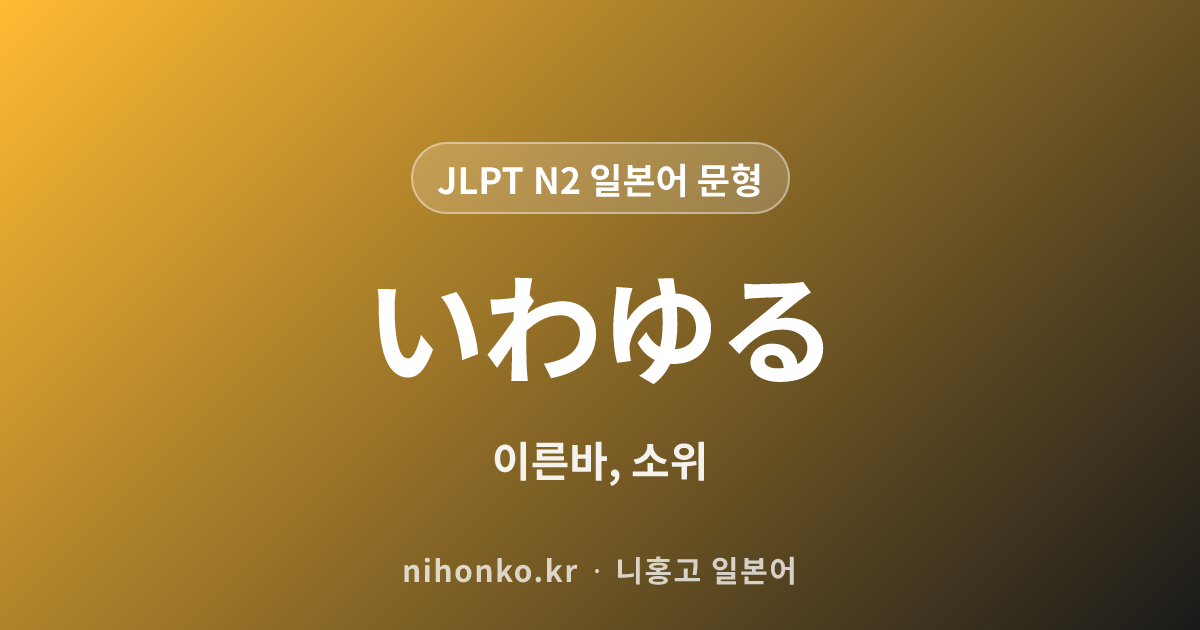 いわゆる - JLPT N2 일본어 문법 문형