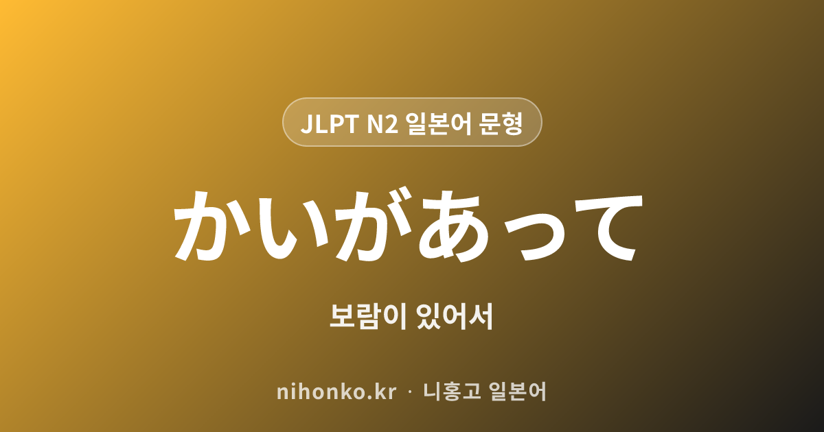 かいがある - JLPT N2 일본어 문법 문형