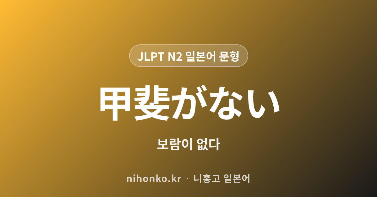 かいがない - JLPT N2 일본어 문법 문형