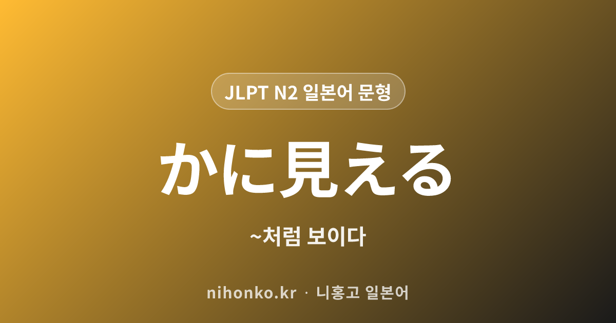 ~かに見える - JLPT N2 일본어 문법 문형