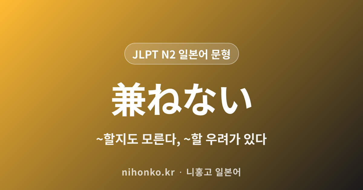 〜かねない - JLPT N2 일본어 문법 문형