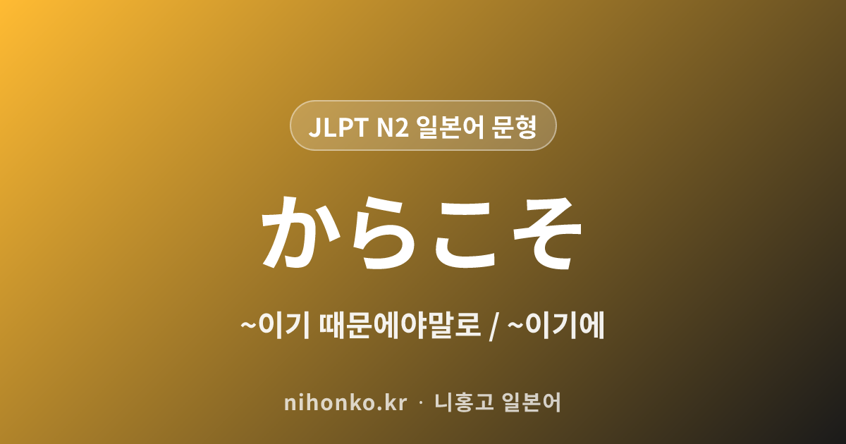 ~からこそ - JLPT N2 일본어 문법 문형