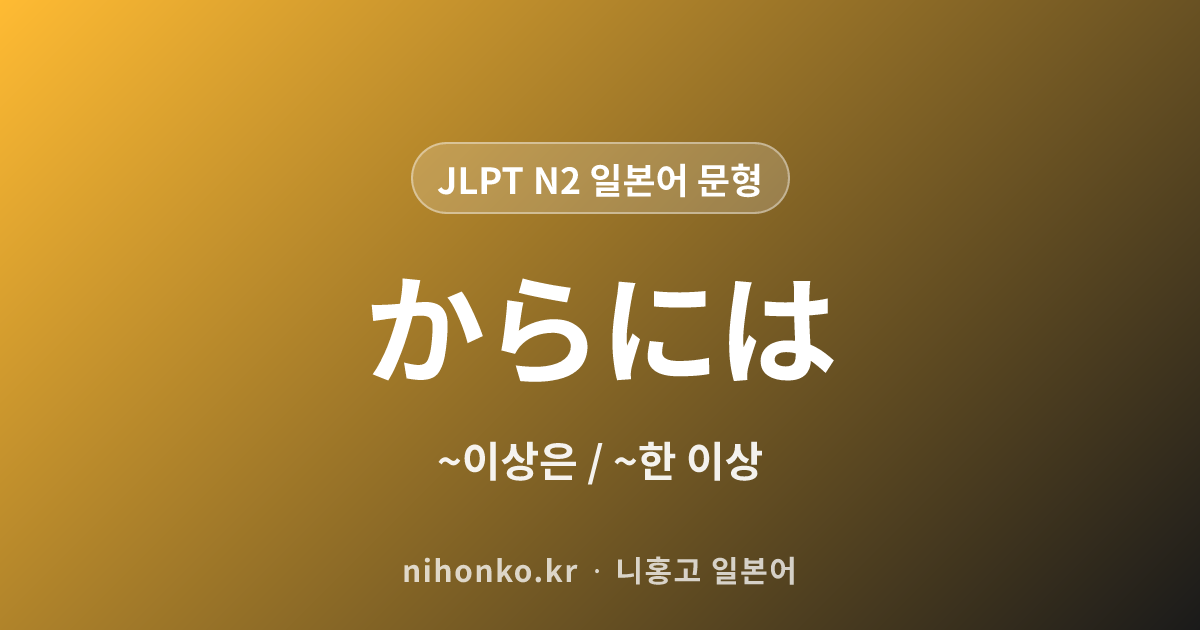 ~からには - JLPT N2 일본어 문법 문형