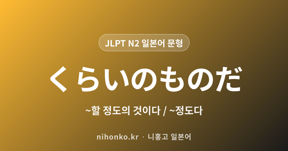 ~くらいのものだ - JLPT N2 일본어 문법 문형